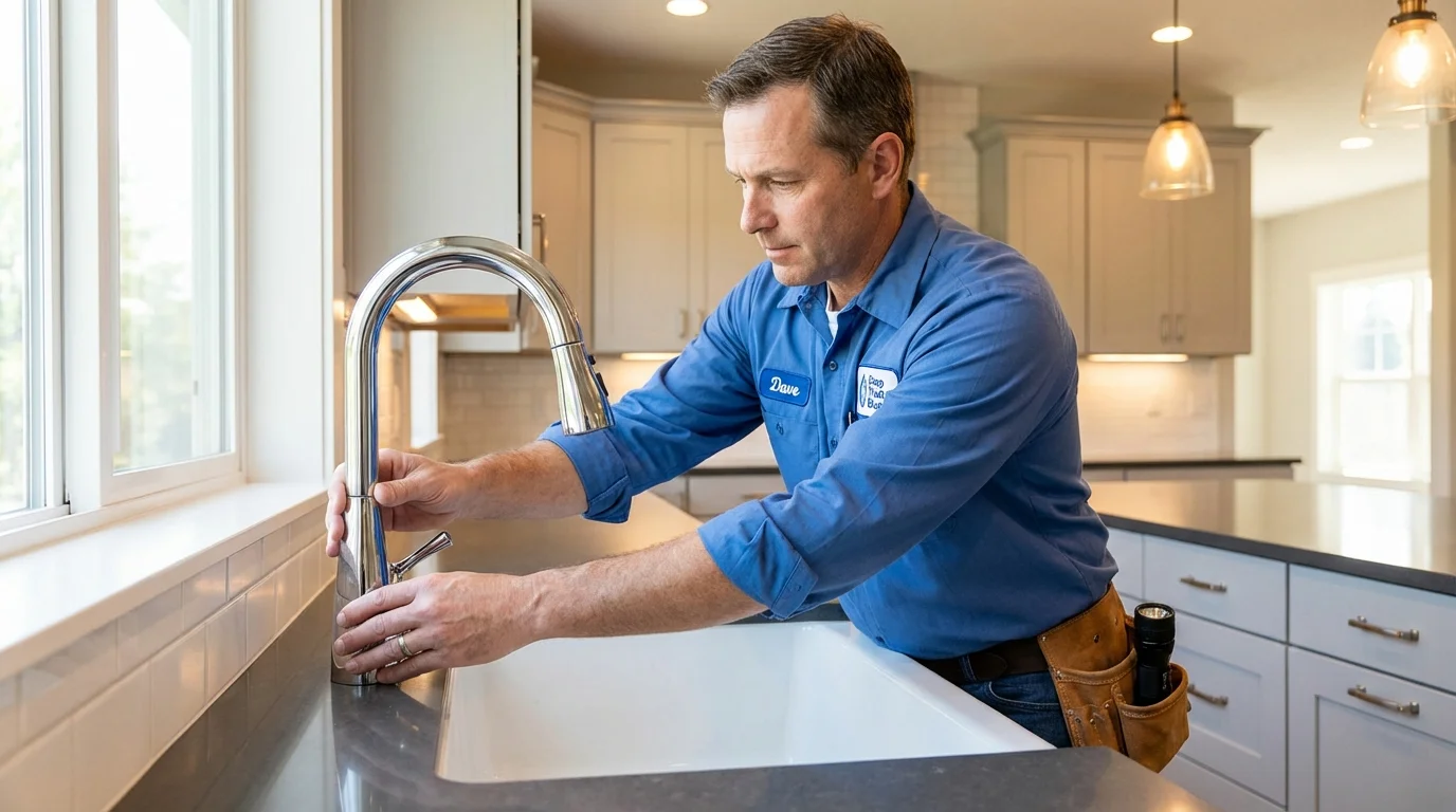 Kitchen faucet installation by Johns Plumbing LLC in Thermal
