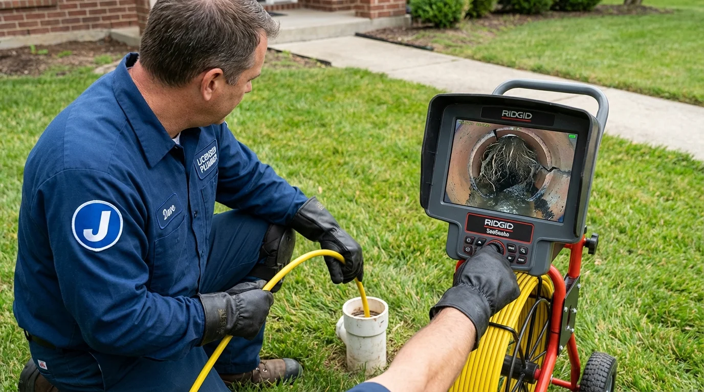Sewer camera inspection being performed by Johns Plumbing LLC in Thermal